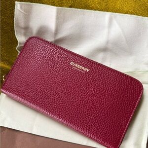 Burberry Burgundy Leather Wallet NWT